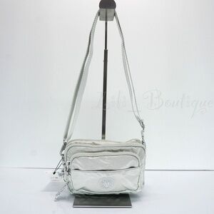 Kipling MERRYL 2-In-1 Convertible Crossbody Waist Bag KI9430 Dynamic Silver $69